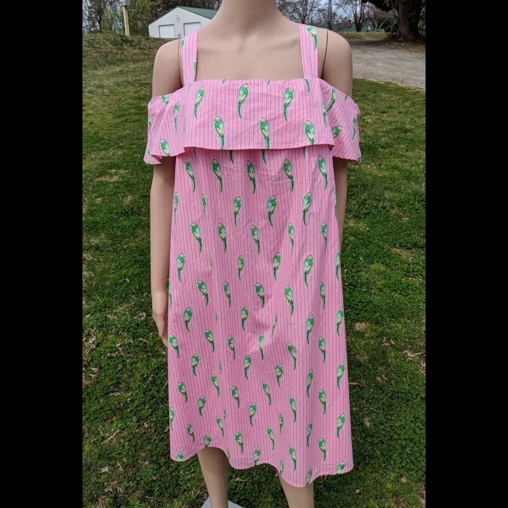 Crown & Ivy Parrot Print Cold Shoulder Sundress